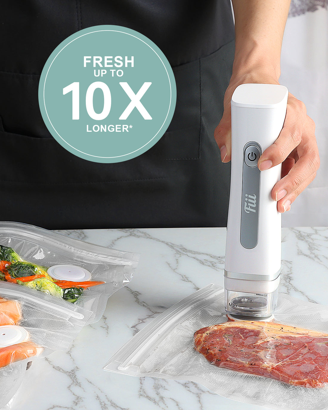 Fiii Vacuum Sealer with 30 Reusable Bags for Food